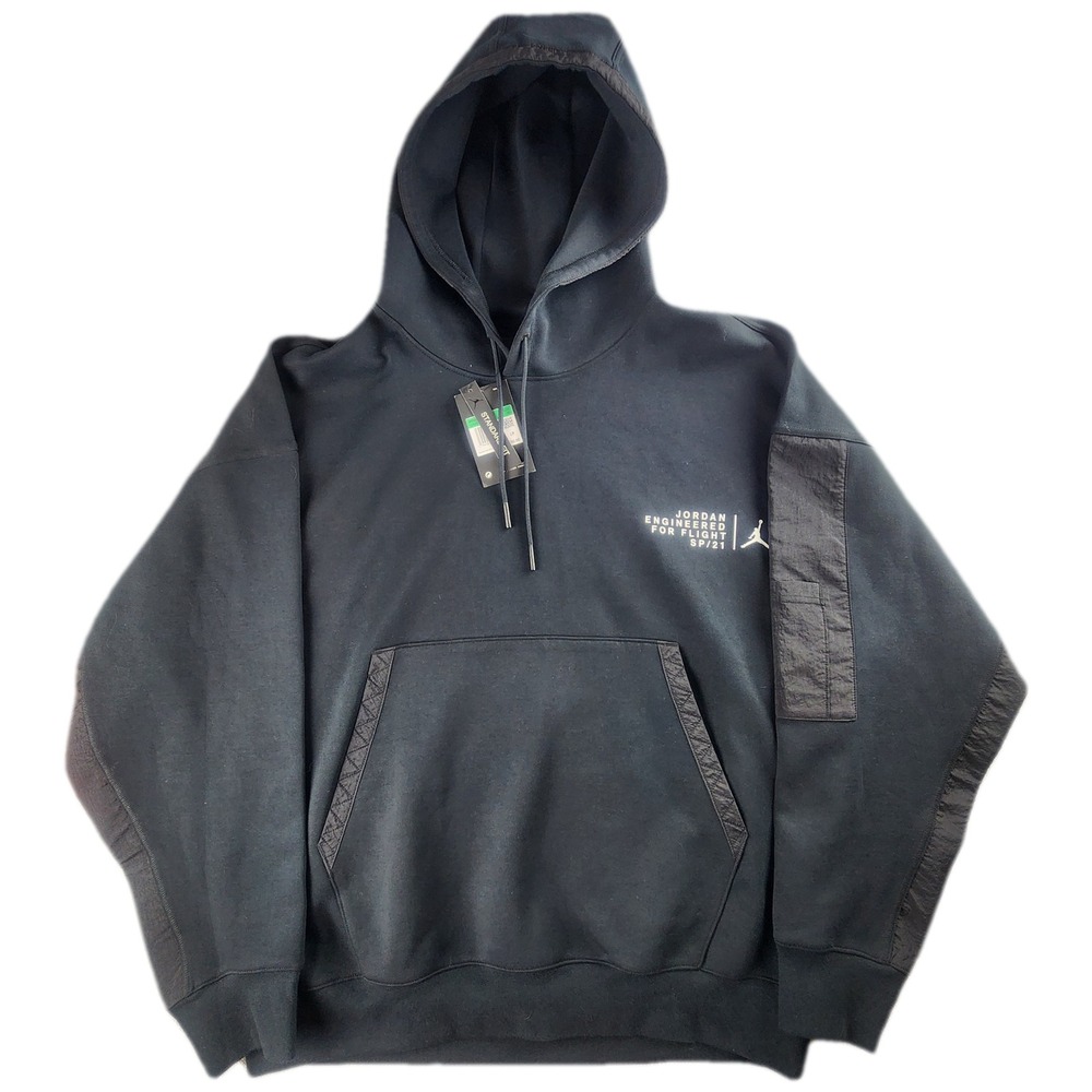 Jordan 23 Engineered Fleece Hoodie XL Black CZ8272-010 Jumpman NWT Oversized - Picture 4 of 13